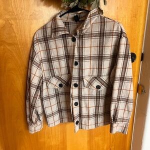 Plaid Button-Up Jacket
